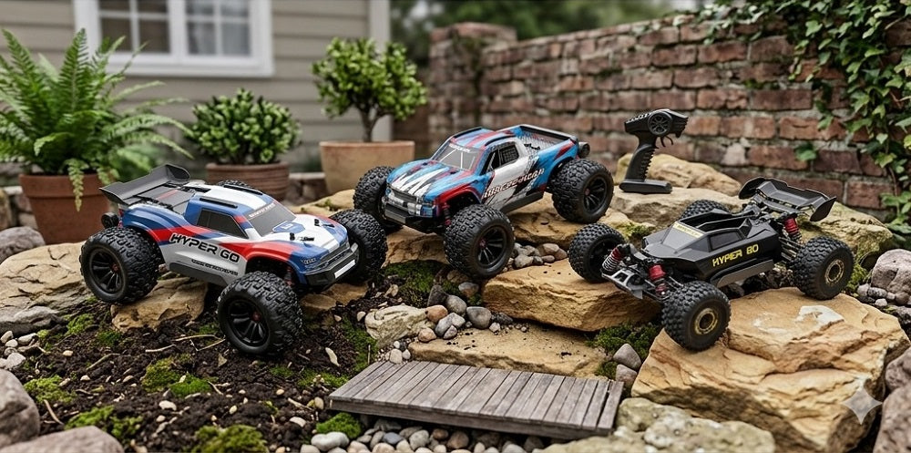 Are there any differences in the core hardware among MJX Hyper Go 16212, 16213 and 16218 RC cars?
