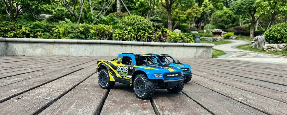 ZD RACING SC12 RC Car on the wooden floor