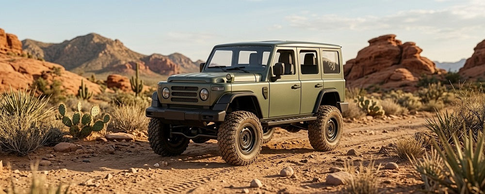 What finish does the black MN Model MN212 off-road rc car use?