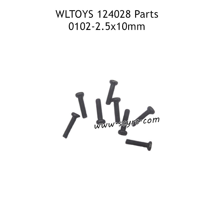 WLTOYS 124028 Parts 2.5X10mm PM Phillips Pan Head Screw 0102