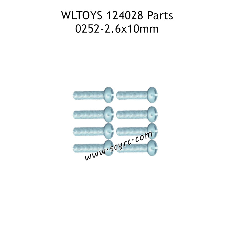 WLTOYS 124028 Parts 2.6x10mm PWB Screws 0252