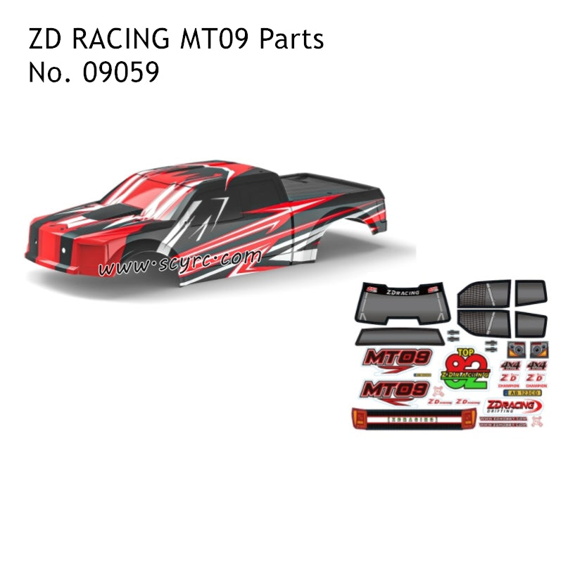 ZD Racing MT09 Parts Body Set 09059 Red