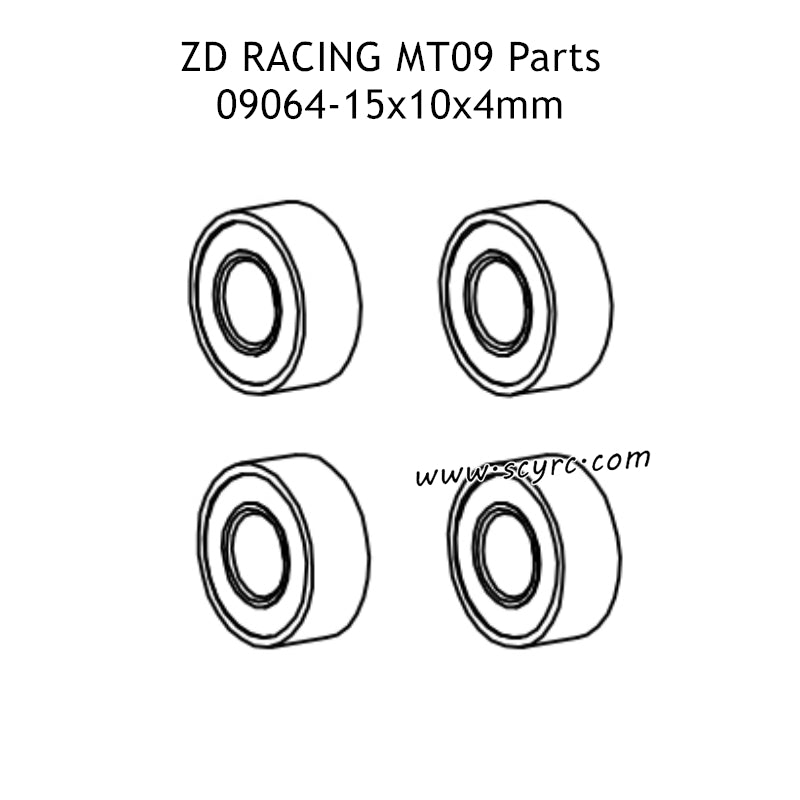 ZD RACING DBX09 Parts 15x10x4mm Bearing Set 09064 