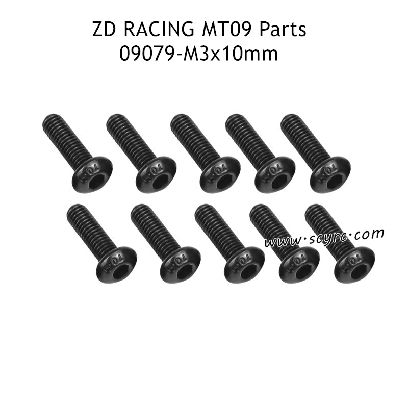 ZD RACING DBX09 Parts M3x10mm Pan Head Hex Socket Screw 09079 