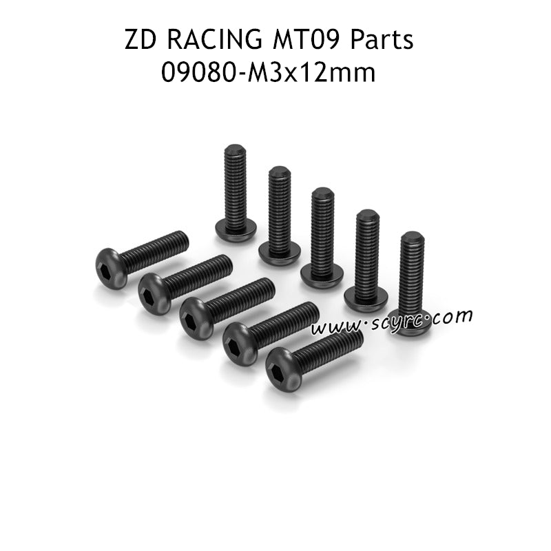 ZD RACING DBX09 Parts M3x12mm Pan Head Hex Socket Screw 09080