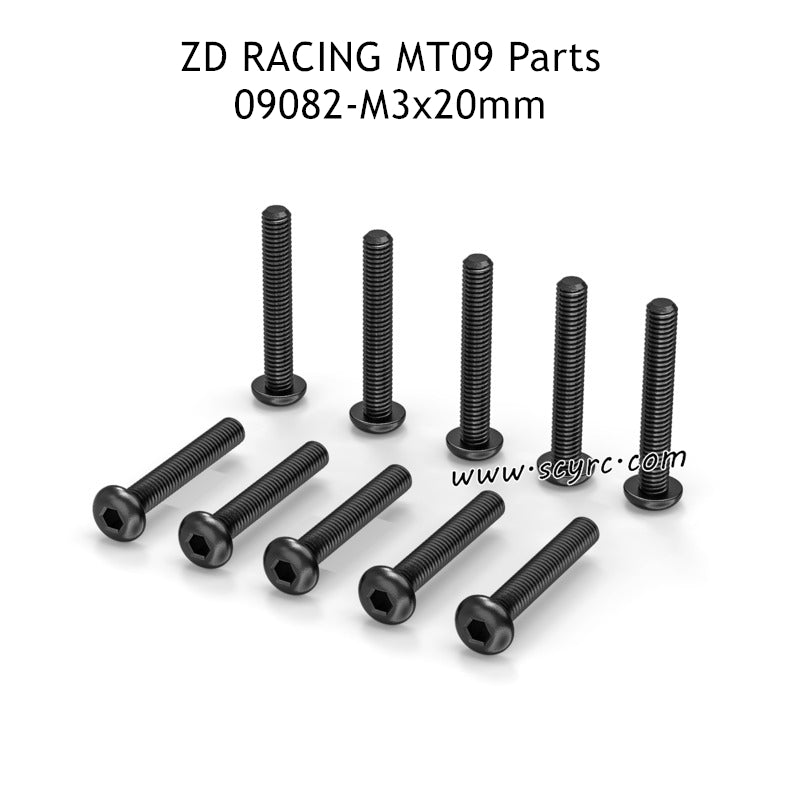 ZD RACING DBX09 Parts M3x20mm Pan Head Hex Socket Screw 09082 