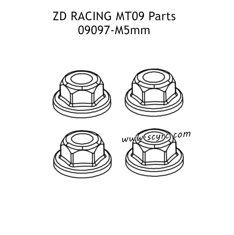 ZD RACING DBX09 Parts M5 Flange Nut 09097 