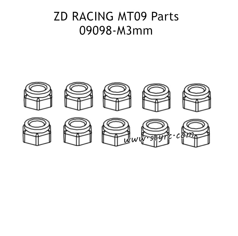 ZD RACING DBX09 Parts M3 Lock Nut 09098 