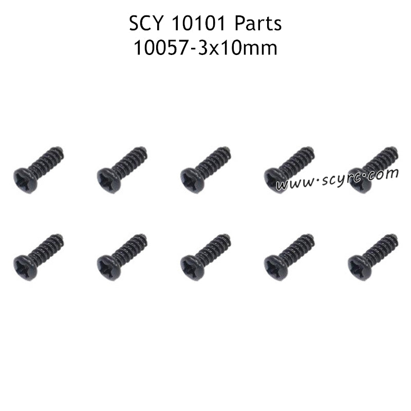 SUCHIYU 10101 Parts PB 3x10mm Cross Round Head Self Tapping Screw 10057 