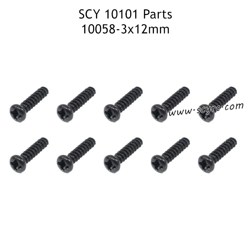 SUCHIYU 10101 Parts PB 3x12mm  Cross Round Head Self Tapping Screw 10058 