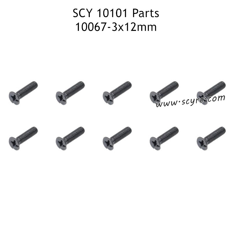 SUCHIYU 10101 Parts KM 3x12mm Phillips Flat Head Machine Screw 10067 