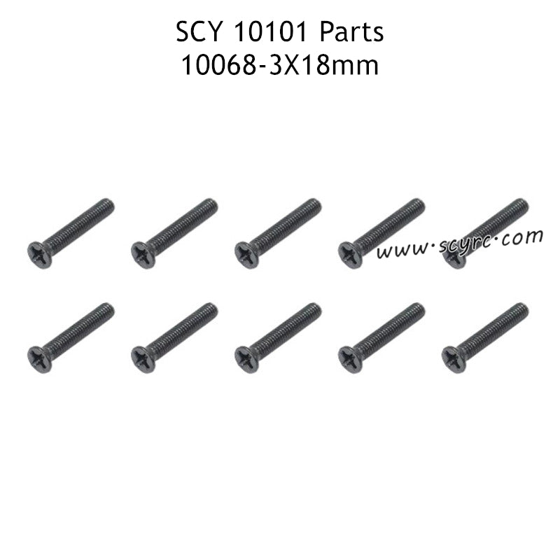 SUCHIYU 10101 Parts KM 3x18mm Phillips Flat Head Machine Screw 10068 