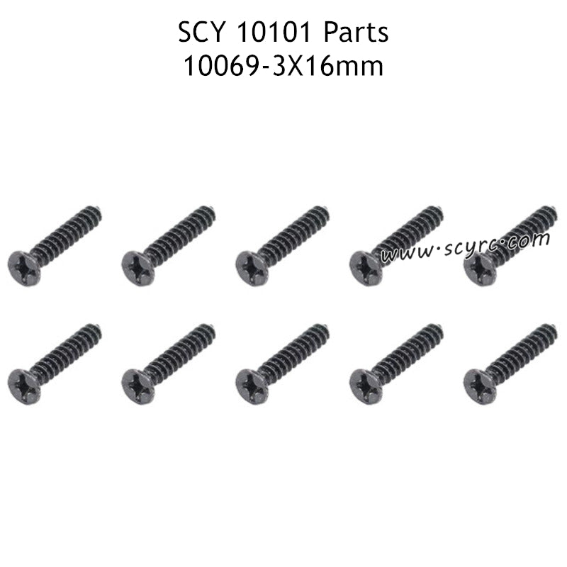 SUCHIYU 10101 Parts KB 3x16mm Phillips Flat Head Machine Screw 10069 