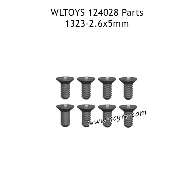 WLTOYS 124028 Parts 2.6X5MM KB Cross Countersunk Head Tapping Screw 1323