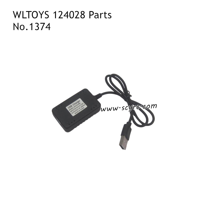 WLTOYS 124028 RC Truck Parts 7.4V 2000mAh USB Charger 1374