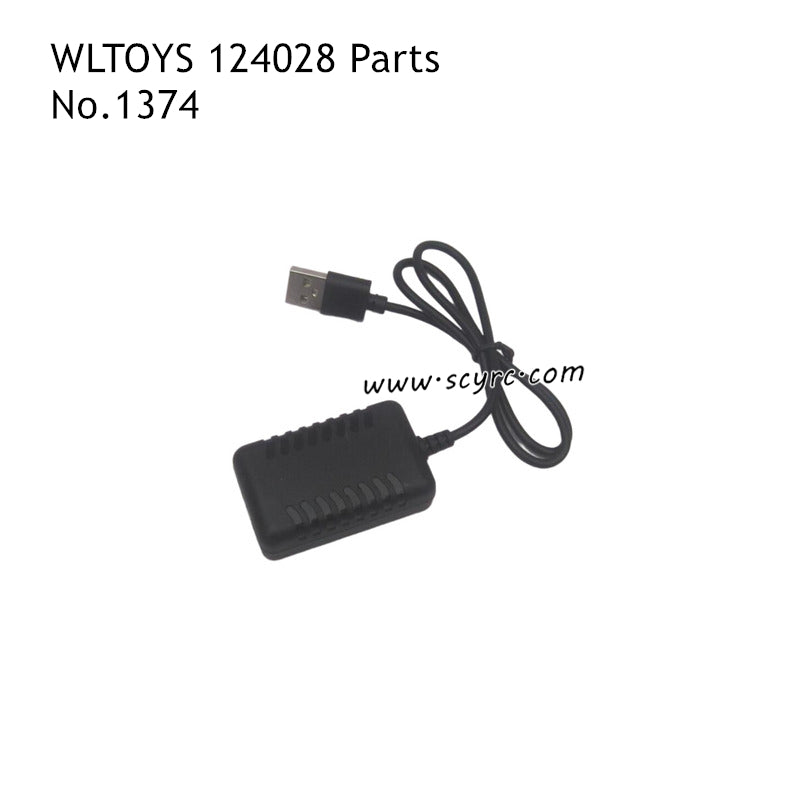 WLTOYS 124028 RC Truck Parts 7.4V 2000mAh USB Charger 1374