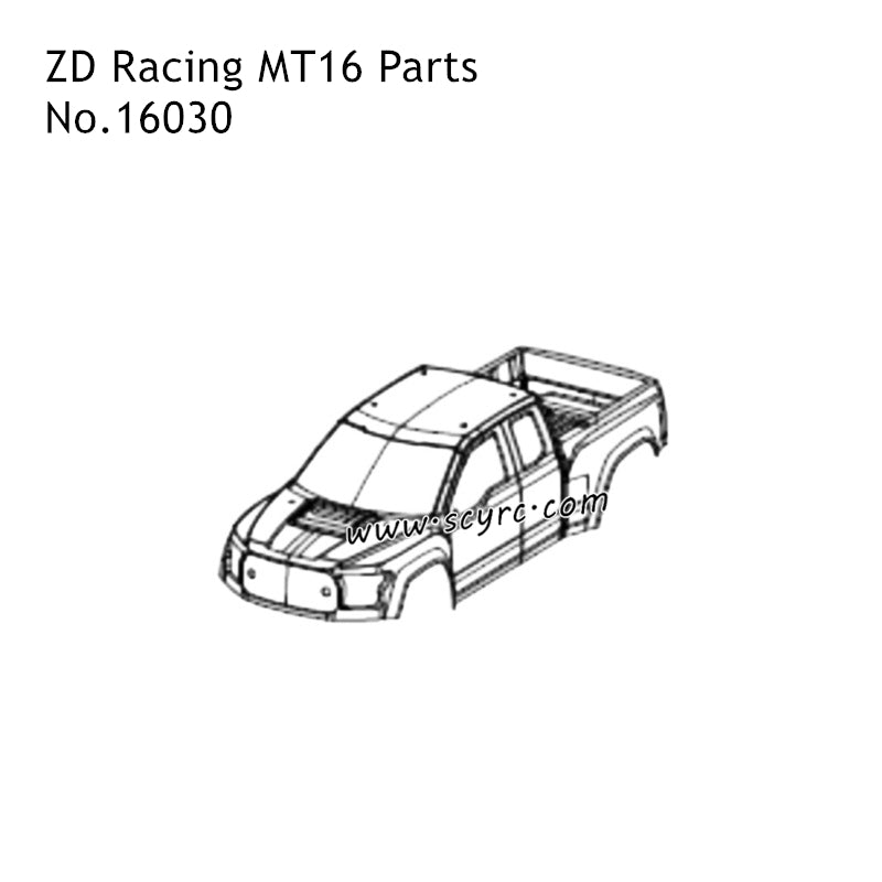 ZD Racing MT16 RC Truck Parts PVC Car Shell Orange 16030-1