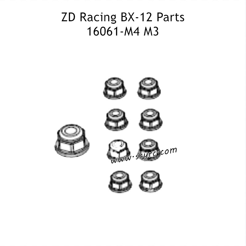ZD Racing BX12 Parts M4 Nuts 16061-1