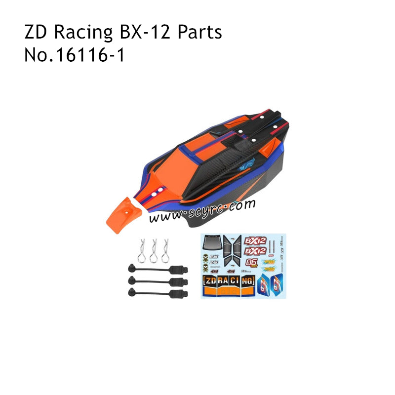 ZD Racing BX12 High Speed RC Truck Parts Car Shell Orange 16116-1