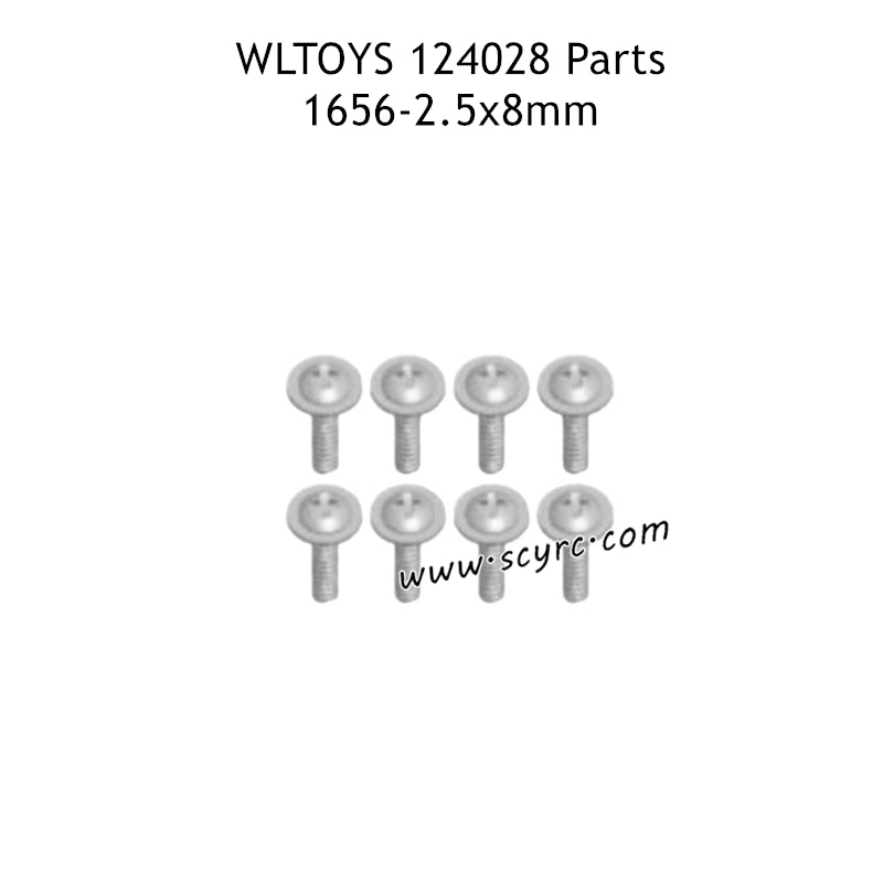 WLTOYS 124028 Parts ST2.5X8mm PWM6 Phillips Round Head Screws 1656