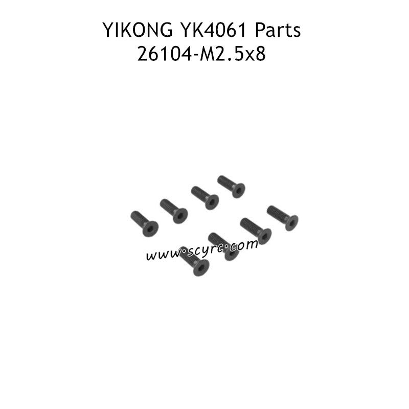 YIKONG YK4061 Parts M2.5x8 Hexagon Socket Head Screws 26104