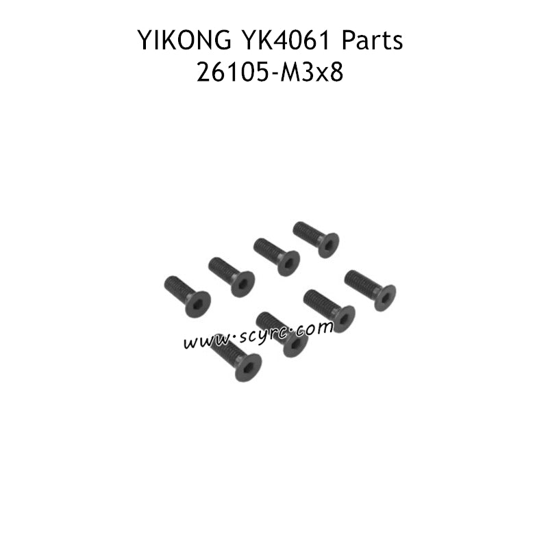 YIKONG YK4061 Parts M3x8 Hexagon Socket Head Screws 26105