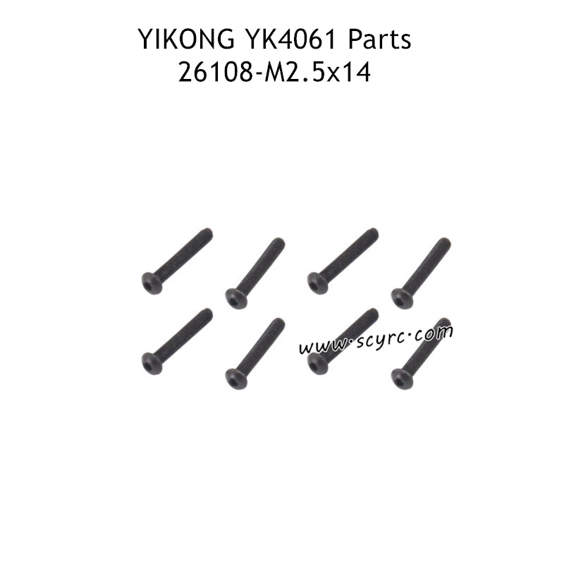 YIKONG YK4061 Parts M2.5x14 Pan Head Hexagon Socket Screws 26108