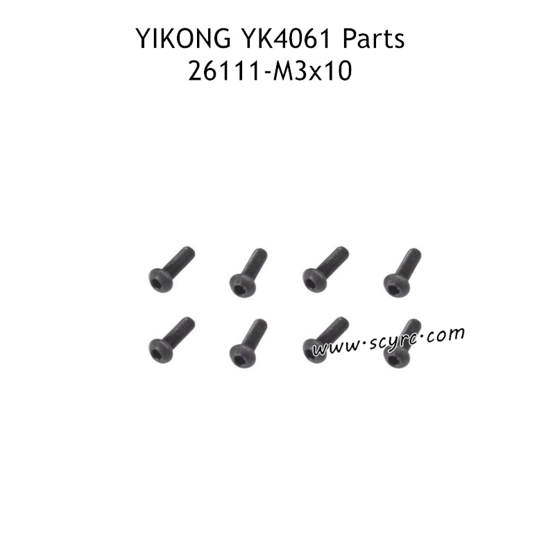 YIKONG YK4061 Parts M3x10 Pan Head Hexagon Socket Screws 26111