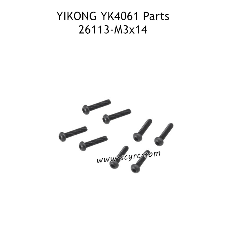 YIKONG YK4061 Parts M3x14 Pan Head Hexagon Socket Screws 26113