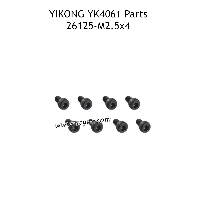 YIKONG YK4061 Off-road RC Car Parts M2.5x4 Cup Head Hexagon Socket Screws 26125