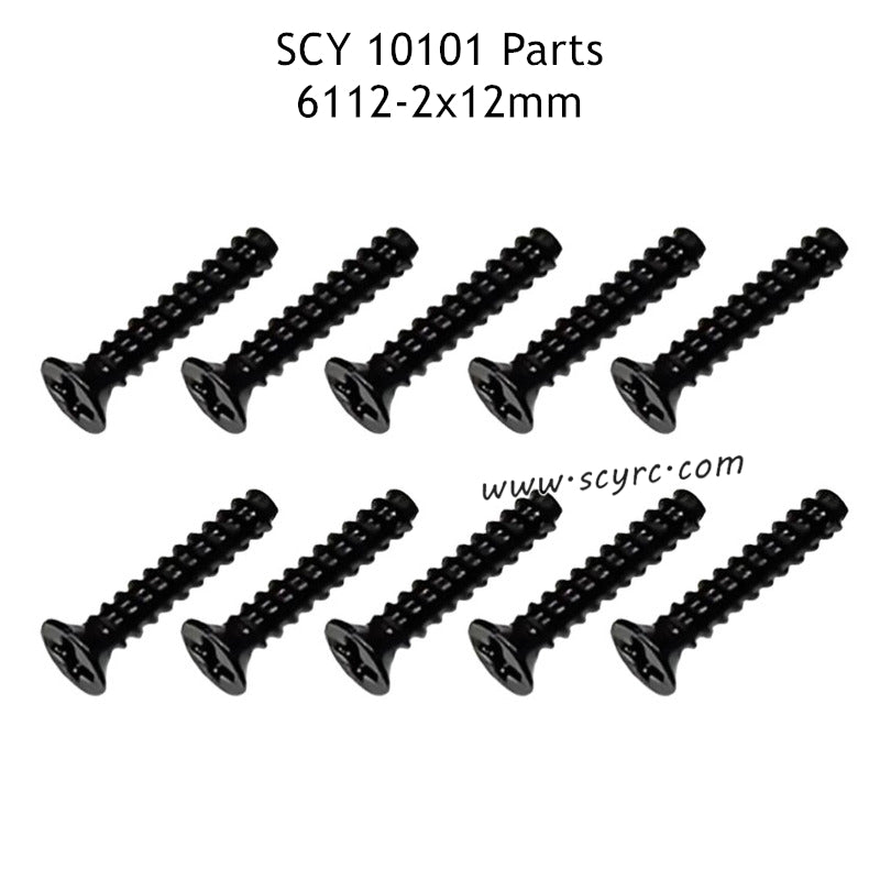 SUCHIYU 10101 Parts KBH 2x12mm Flat Head Self Tapping Screw 6112 