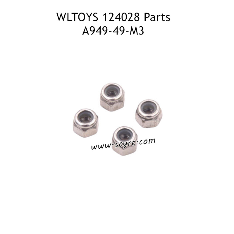 WLTOYS 124028 RC Truck Parts M3 Lock Nuts A949-49