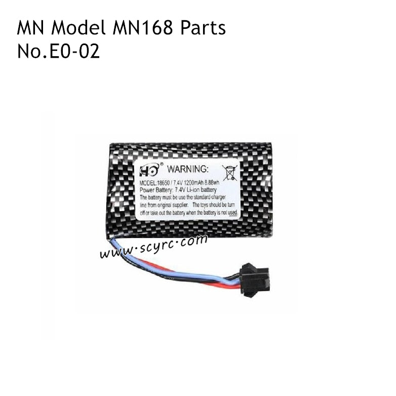 MN Model MN168 Parts 7.4V 1200mAh Battery SM3P Plug 18650 E0-02