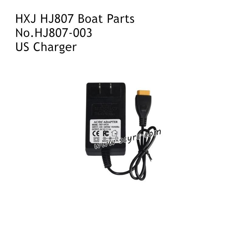 HXJ HJ807 Speedboat Parts Charger US Charger HJ807-003