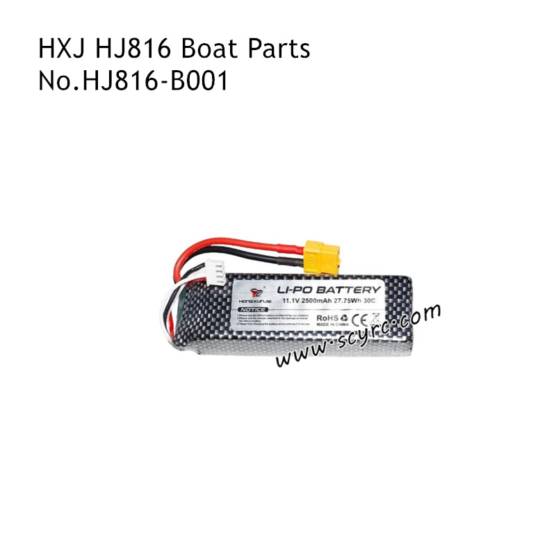 HONGXUNJIE HJ816 Pro RC Boat Parts 11.1V 2500mAh Battery HJ816-B001