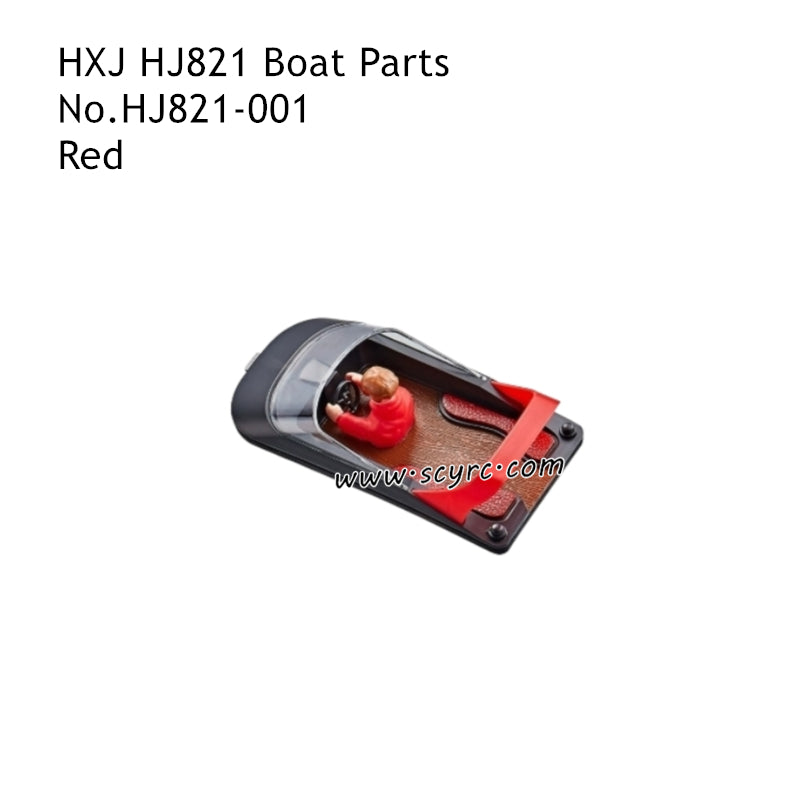 HXJ HJ821 RC Boat Parts Battery Cover Assembly Red HJ821-001