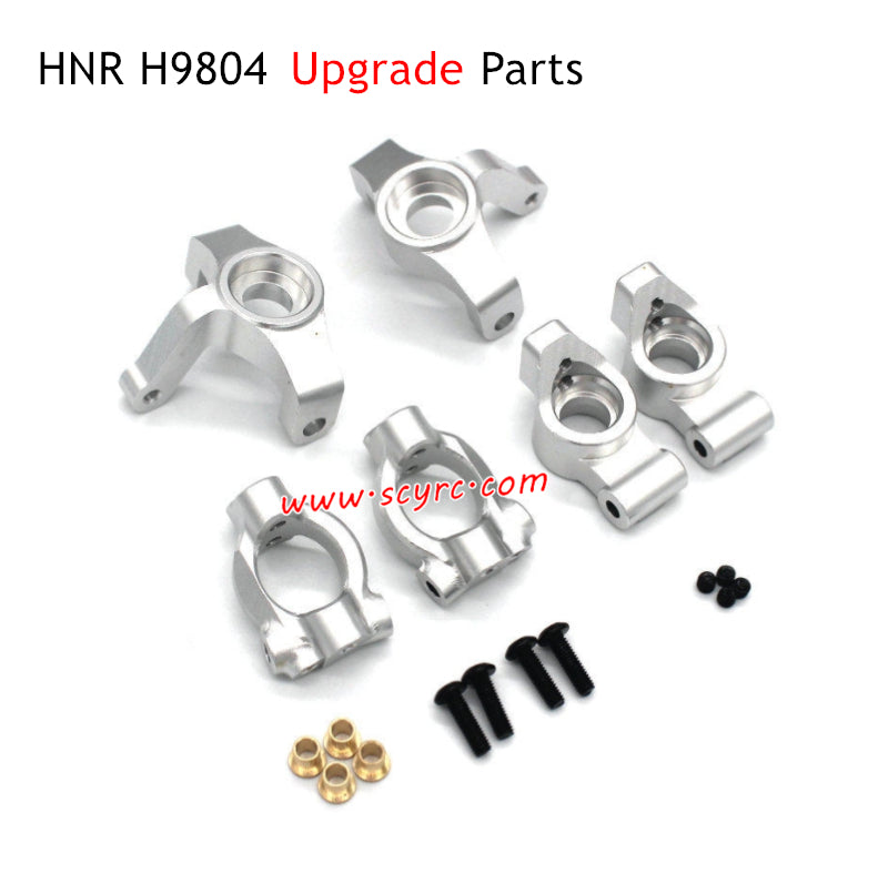 HNR H9804 Upgrade Parts Steering Cup and C-Mount and Rear Wheel Mount Silver