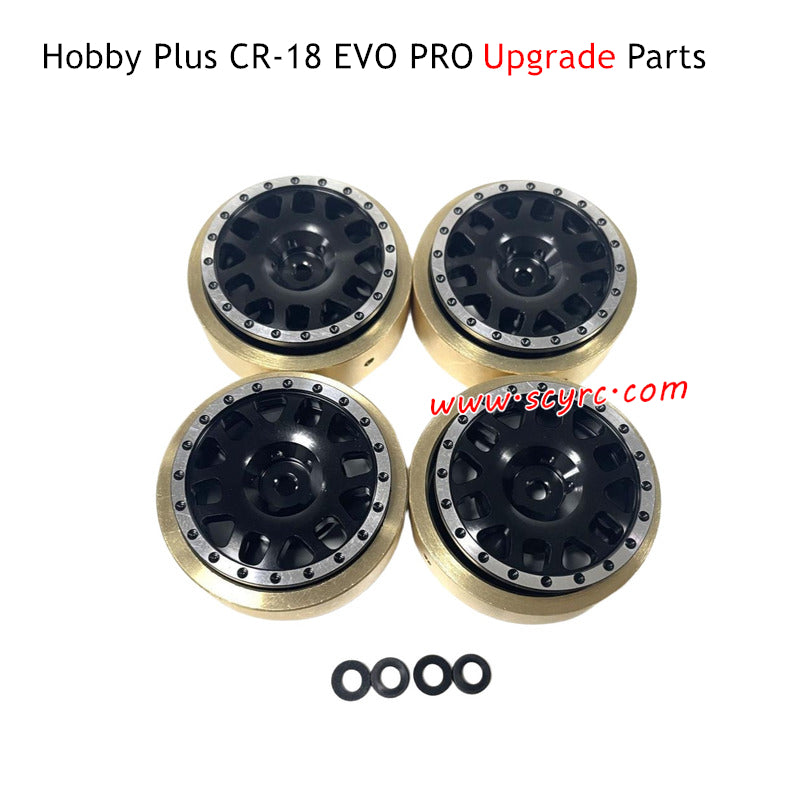 Hobby Plus CR-18 EVO Pro RC Truck Parts Wheel Hub Black and Counterweight Brass A Style