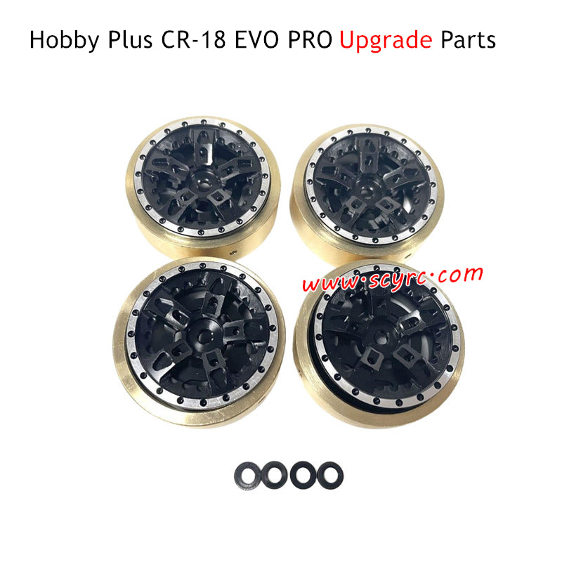 Hobby Plus CR-18 EVO Pro RC Truck Parts Wheel Hub Black and Counterweight Brass B Style
