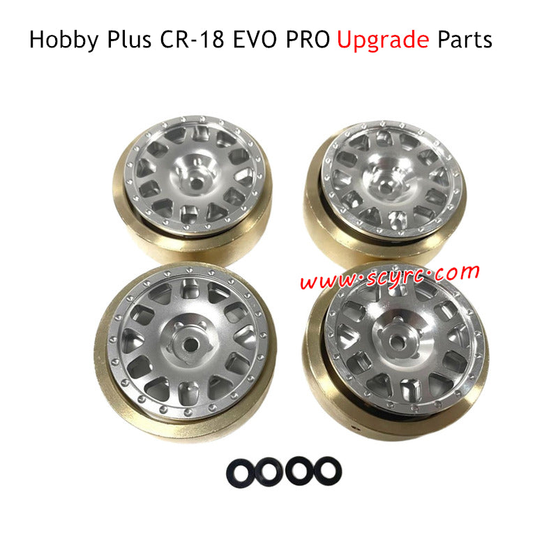 Hobby Plus CR-18 EVO Pro RC Truck Parts Wheel Hub Silver and Counterweight Brass A Style