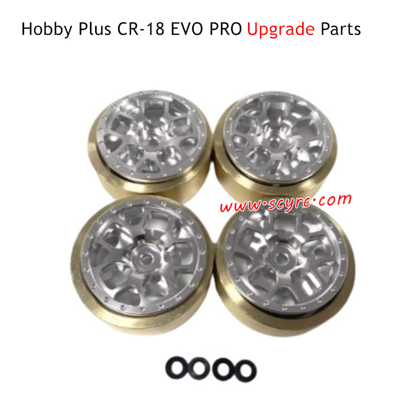 Hobby Plus CR-18 EVO Pro RC Truck Parts Wheel Hubs Silver and Counterweight Brass C Style