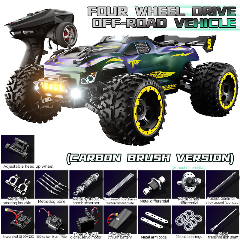 Green JJRC C8832 High Speed Off-road RC Car full vehicle appearance and accessories details display