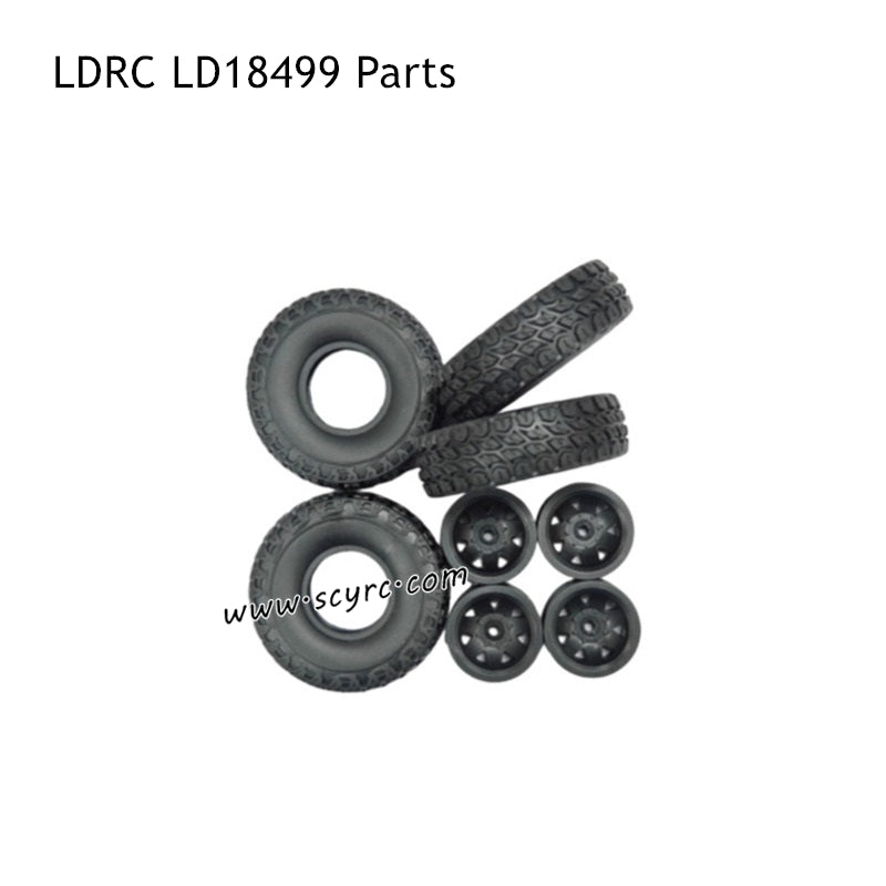 LDRC LD18499 RC Truck Parts Wheels with black wheel hubs