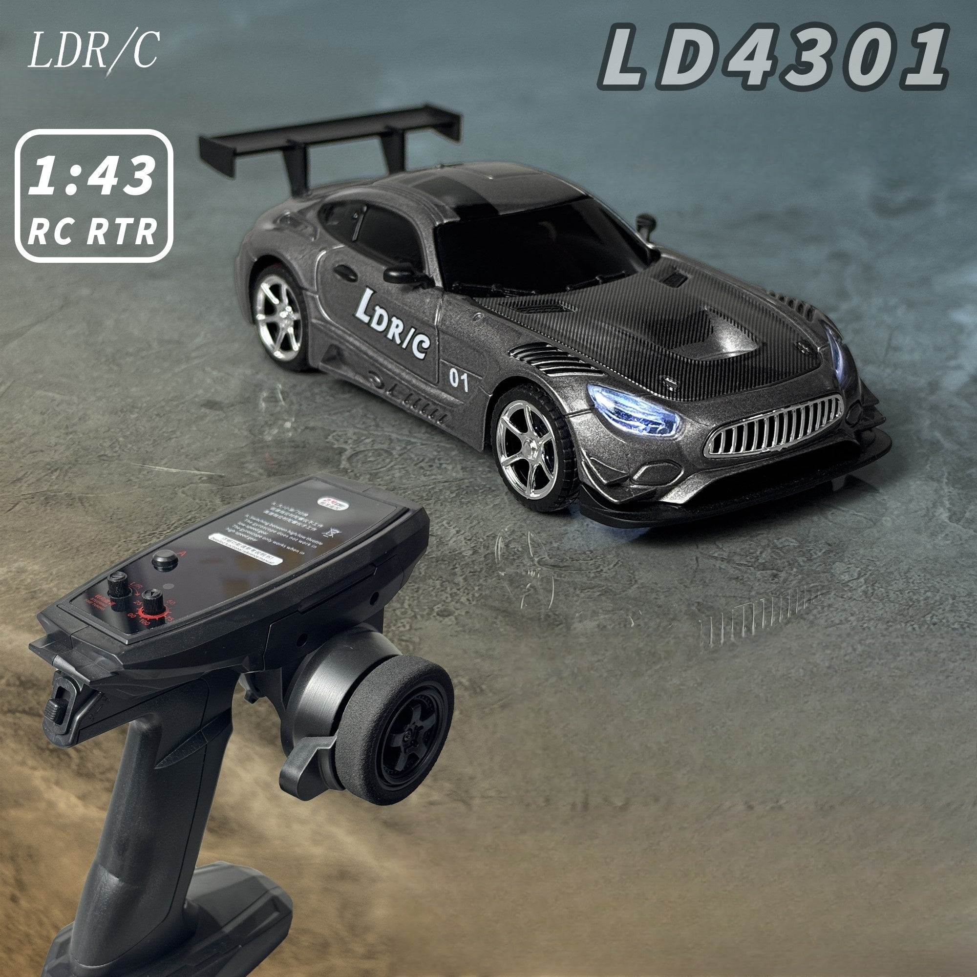 LDRC LD4301 High Speed Mini RC Car Black