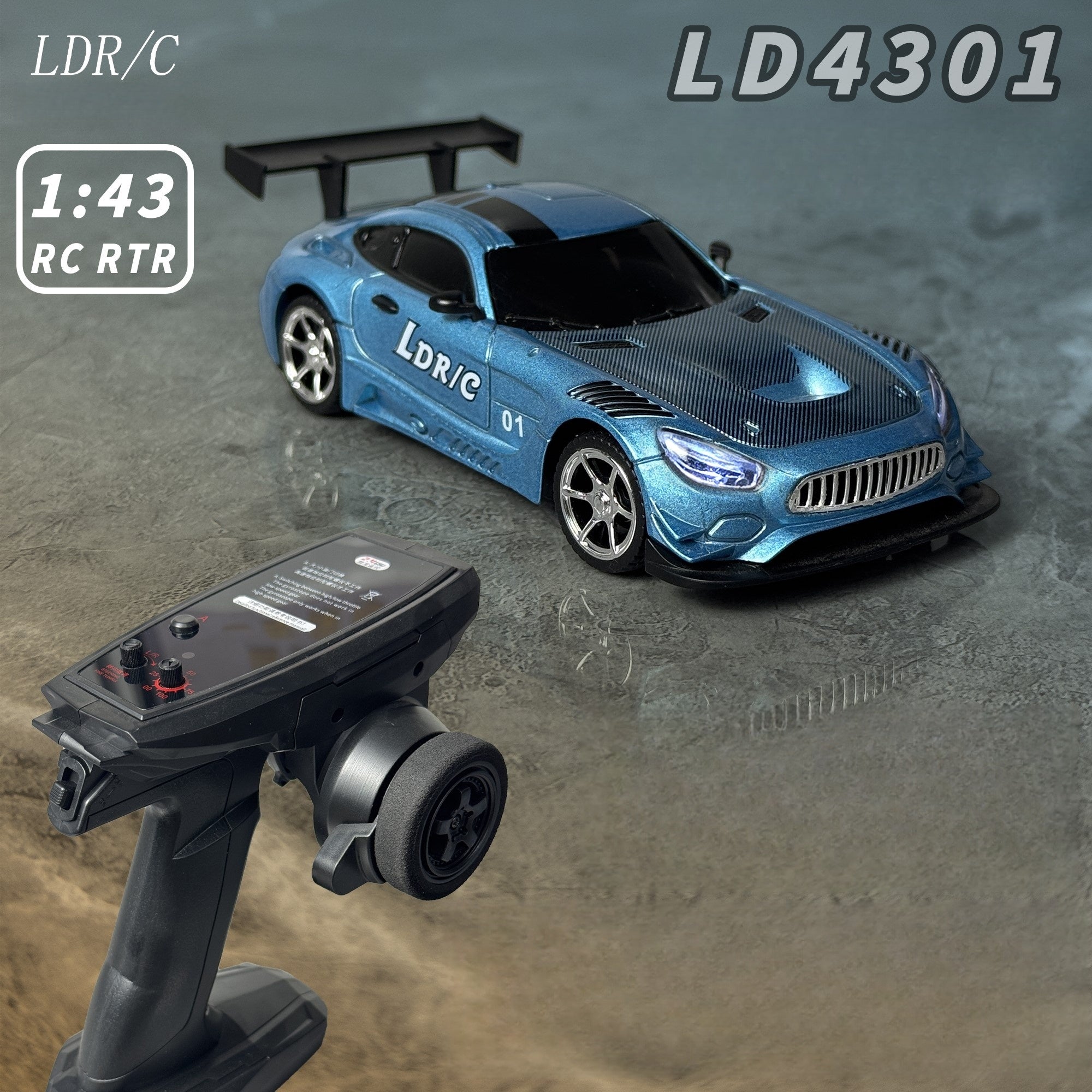 LDRC LD4301 High Speed Mini RC Car Light Blue
