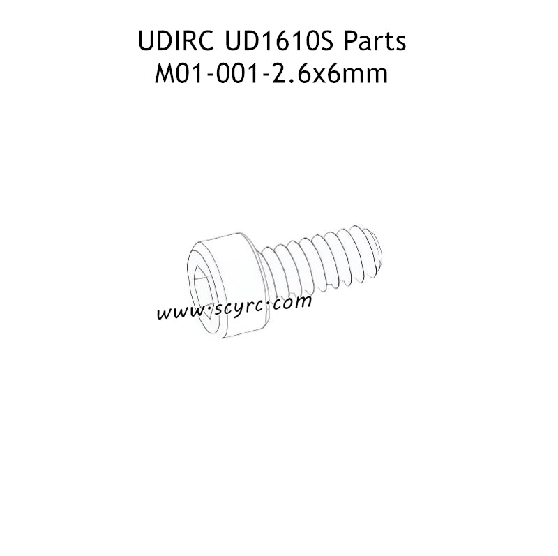 UDIRC UD1610S RC Truck Parts 2.6x6mm HB Hexagon Socket Head Cap Tapping Screw M01-001