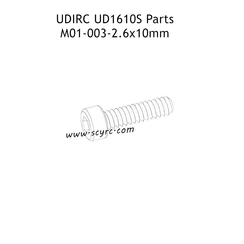 UDIRC UD1610S RC Truck Parts 2.6X10MM HB Hexagon Socket Head Cap Tapping Screw M01-003
