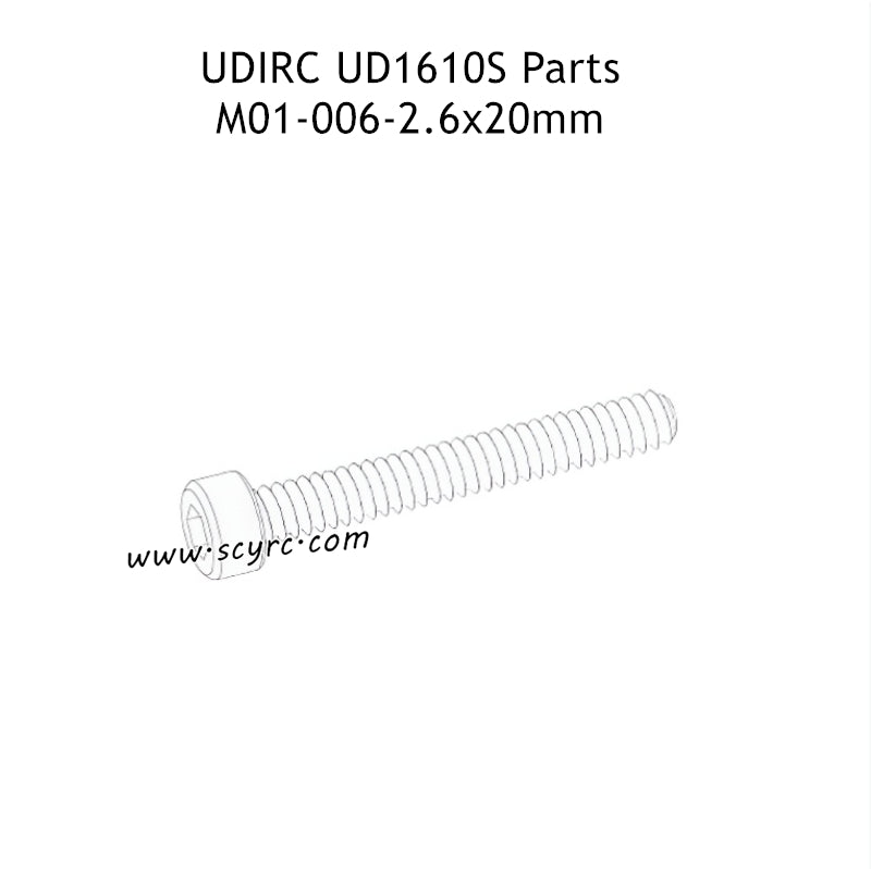 UDIRC UD1610S RC Truck Parts 2.6X20MM HB Hexagon Socket Head Cap Tapping Screw M01-006