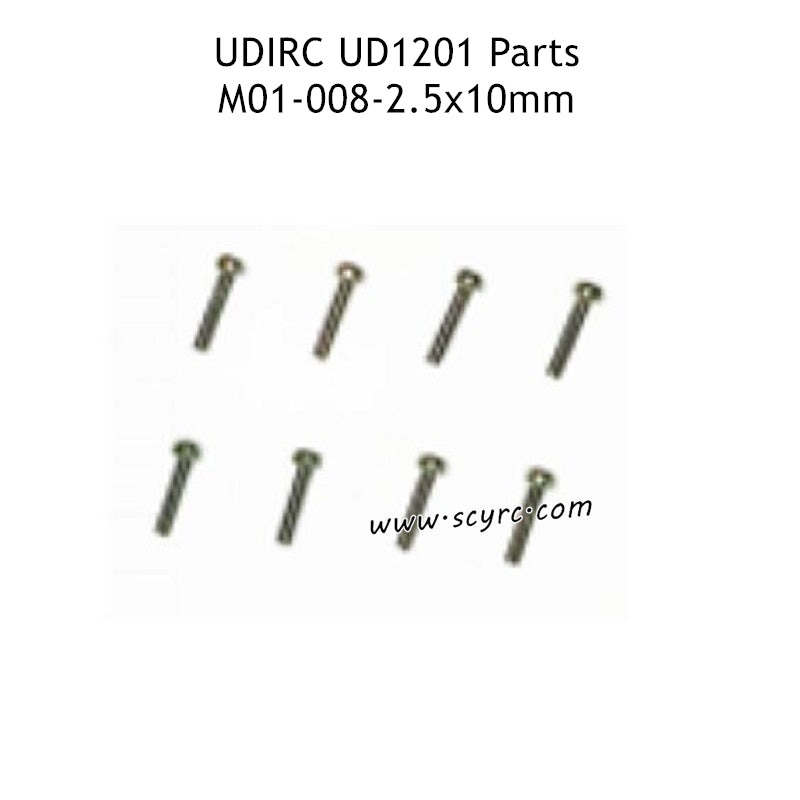 UDIRC UD1201 Parts 2.5X10MM HM Hexagon Socket Cup Head Machine Threaded Screws M01-008