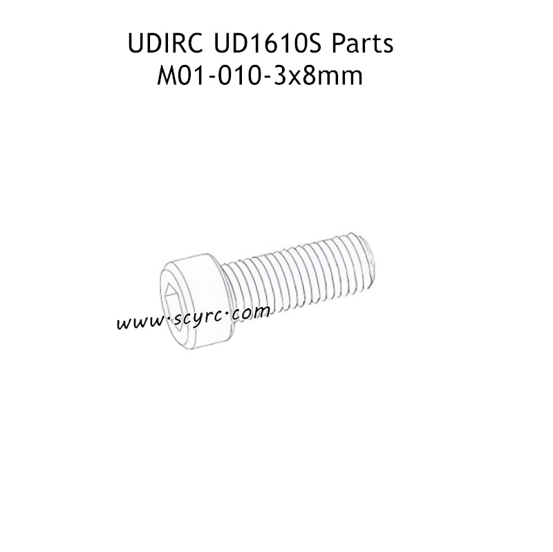 UDIRC UD1610S RC Truck Parts 3x8MM HM Hexagon Socket Head Cap Machine Screw M01-010